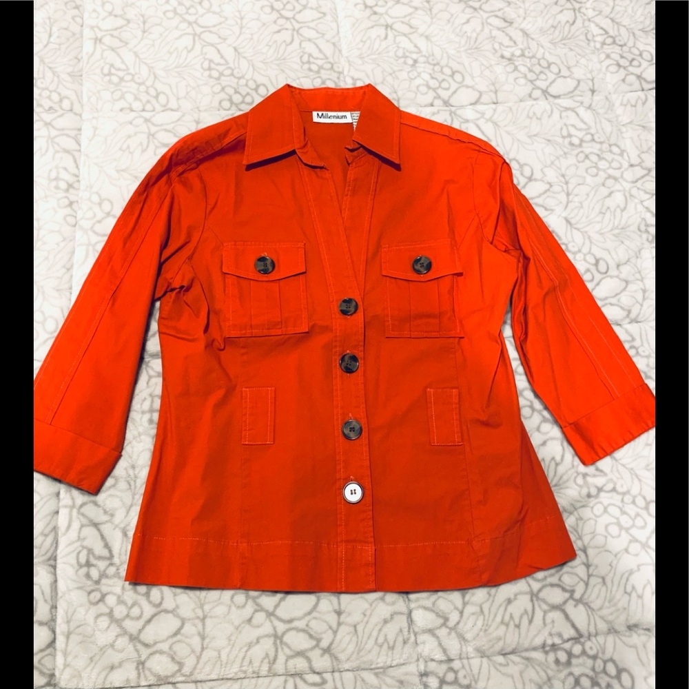 Button Down Orange Top - image 1